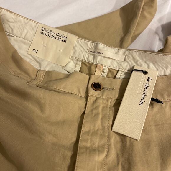 Life After Denim Modern Slim Chino Khaki Pants 36 - Picture 11 of 11